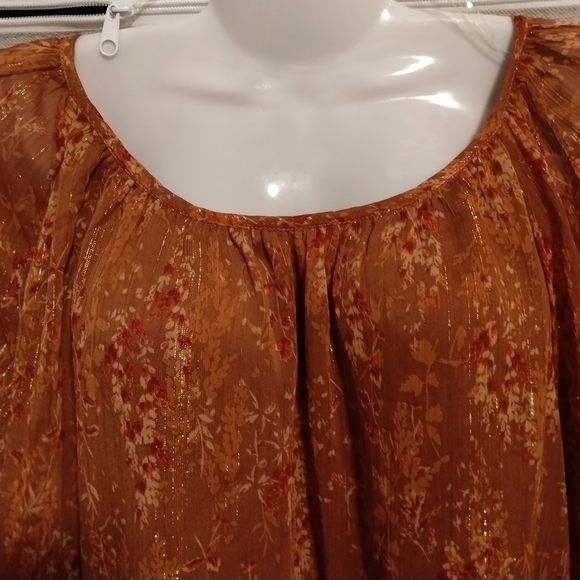 🆕🍁 Andree by Unit Peplum Ruffle Hem Peasant Blouse - Picture 4 of 15